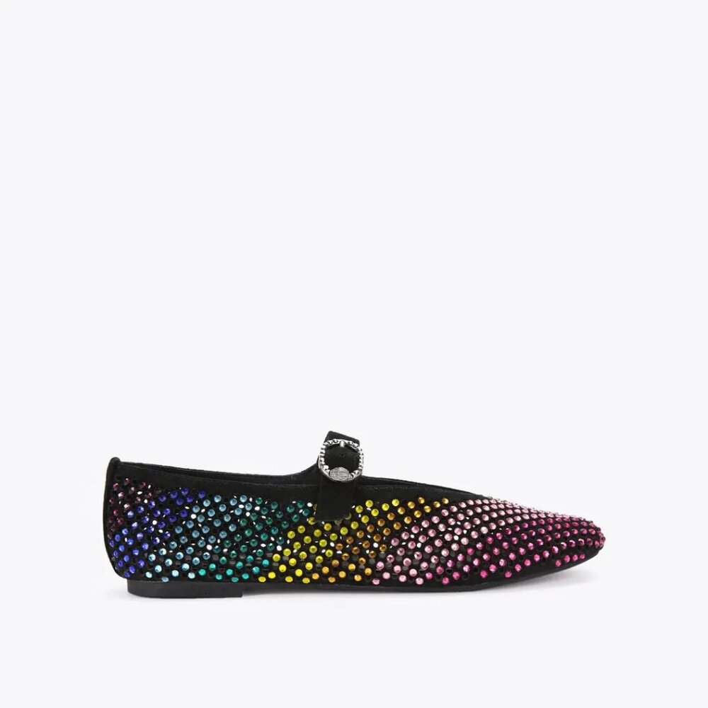 Kurt Geiger London $145 Mayfair Ballet Flat Black Combination Sz 8.5 NIB! - Picture 3 of 5